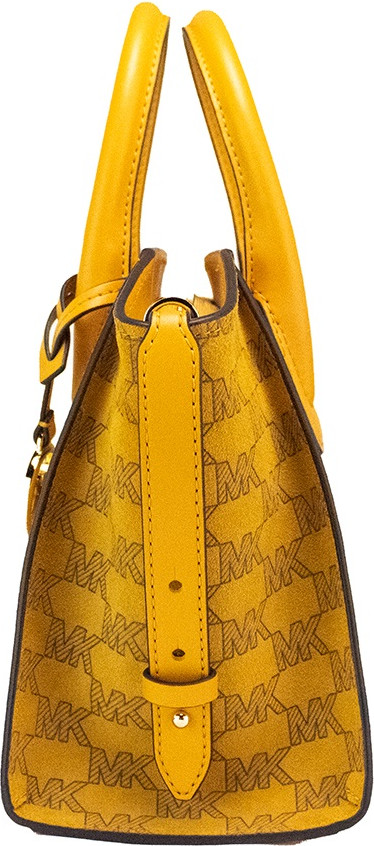 Satchel Michael Kors Avril Small Honeycomb Leather Suede Top Zip Satchel Crossbody Bag