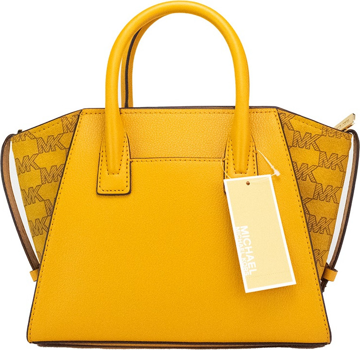 Satchel Michael Kors Avril Small Honeycomb Leather Suede Top Zip Satchel Crossbody Bag