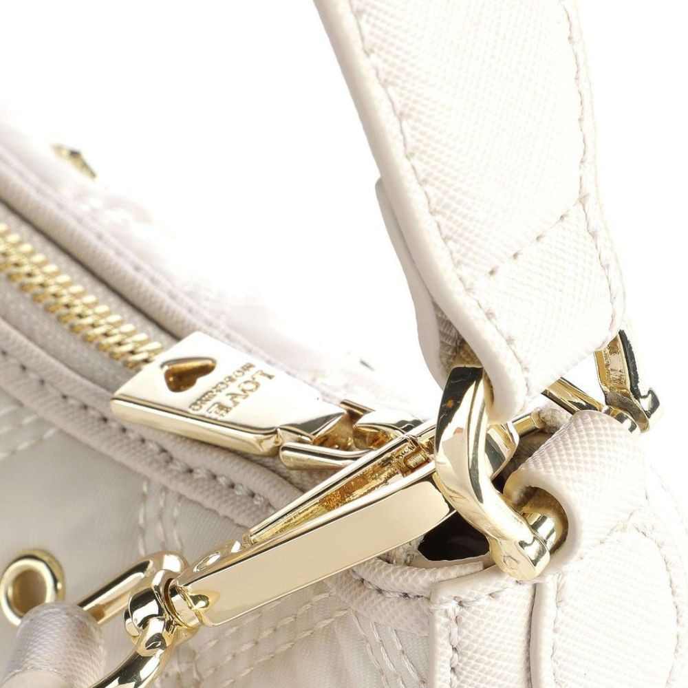 Crossbody Bag LOVE MOSCHINO Chic White Nylon Crossbody Beauty