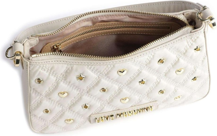 Crossbody Bag LOVE MOSCHINO Chic White Nylon Crossbody Beauty