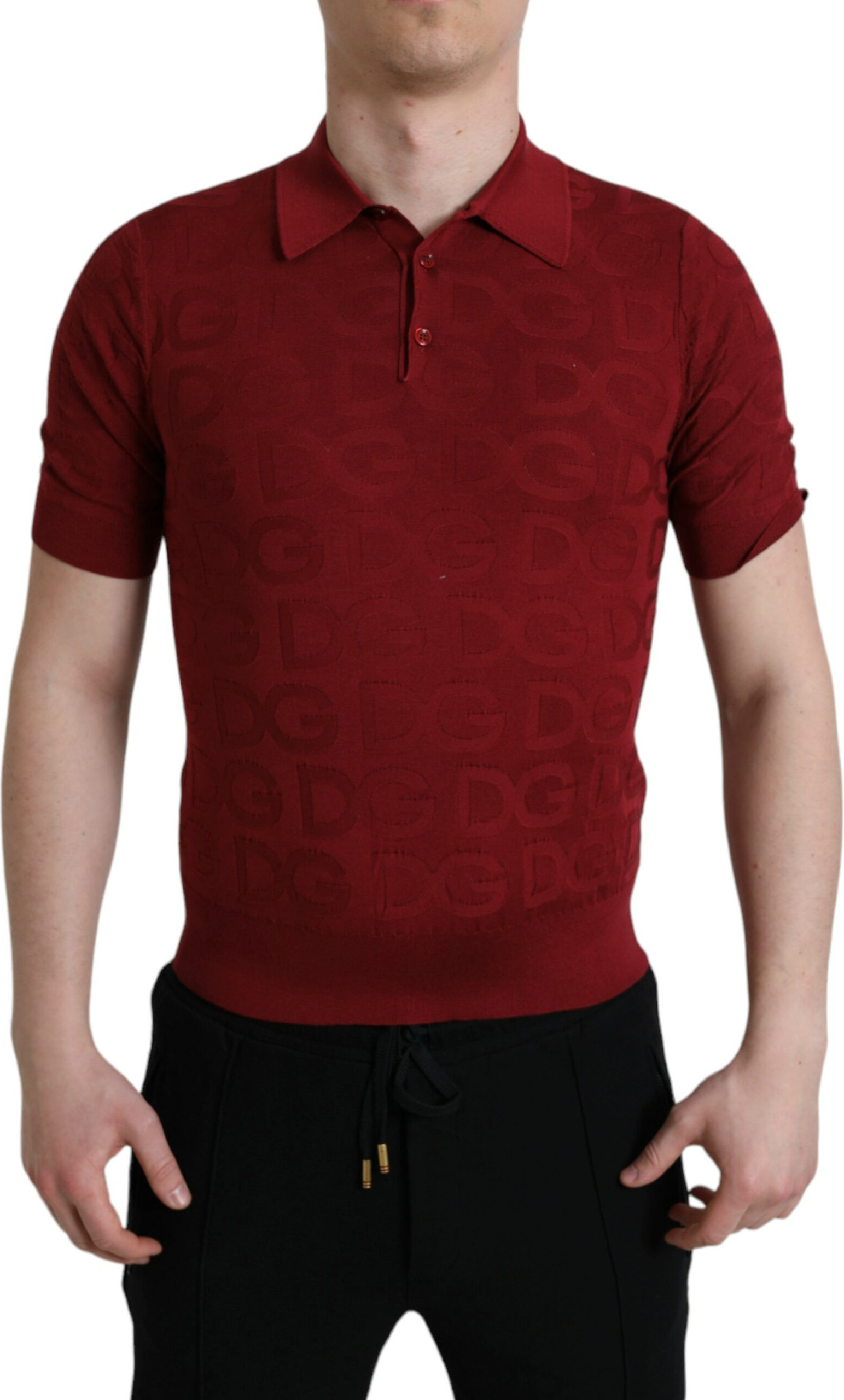 Dolce & Gabbana T-shirt Bordeaux yengil klassik ipak