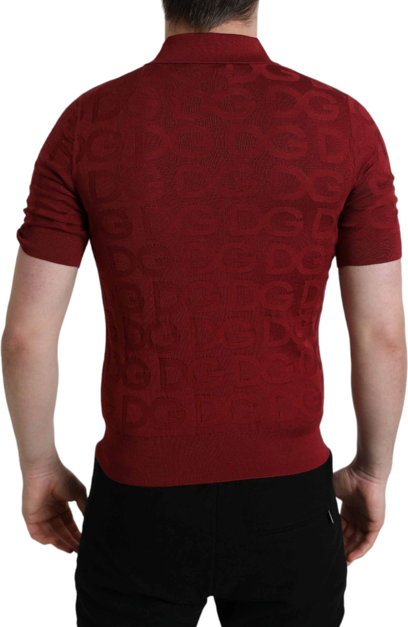 Dolce & Gabbana T-shirt Bordeaux yengil klassik ipak