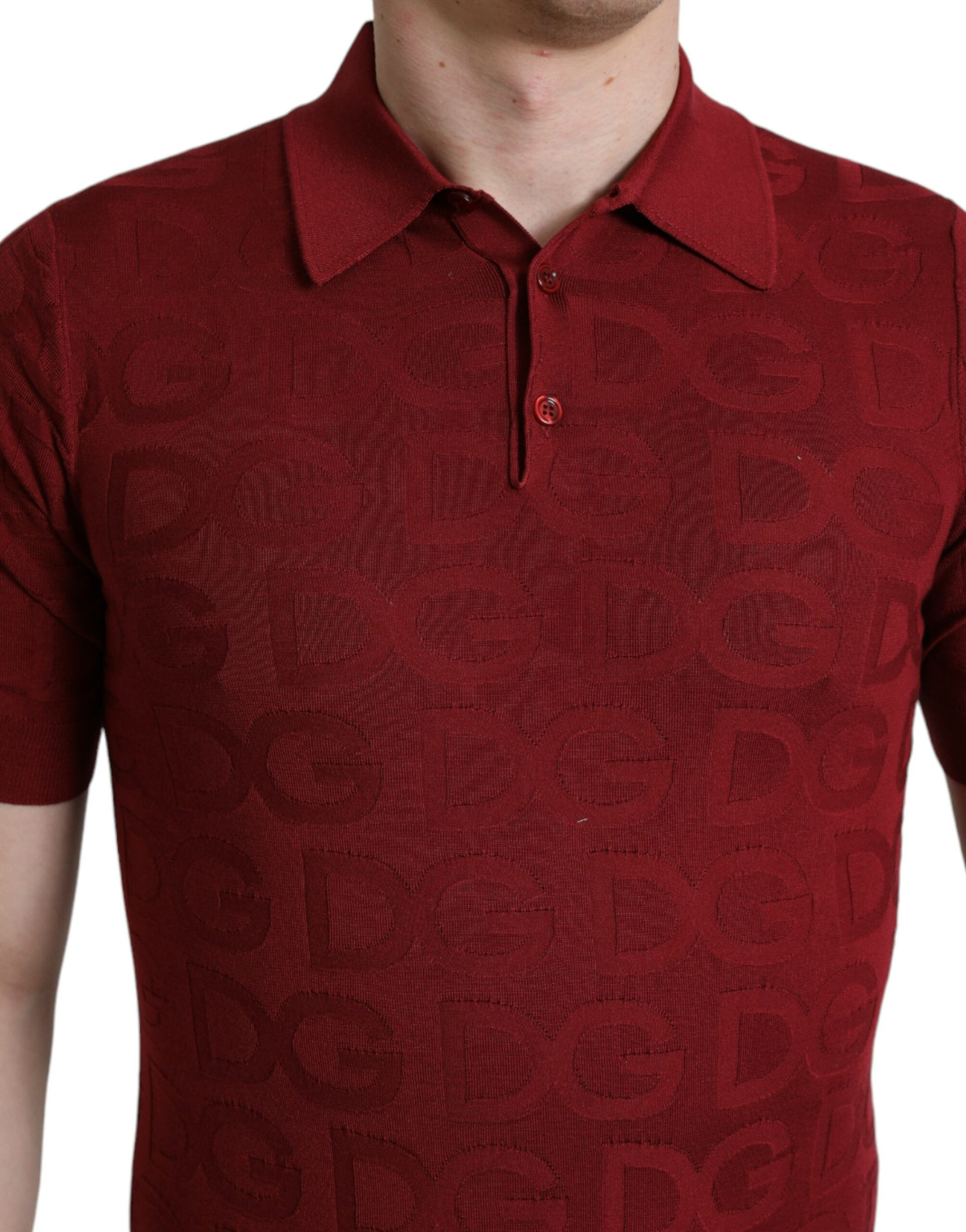Dolce & Gabbana T-shirt Bordeaux yengil klassik ipak