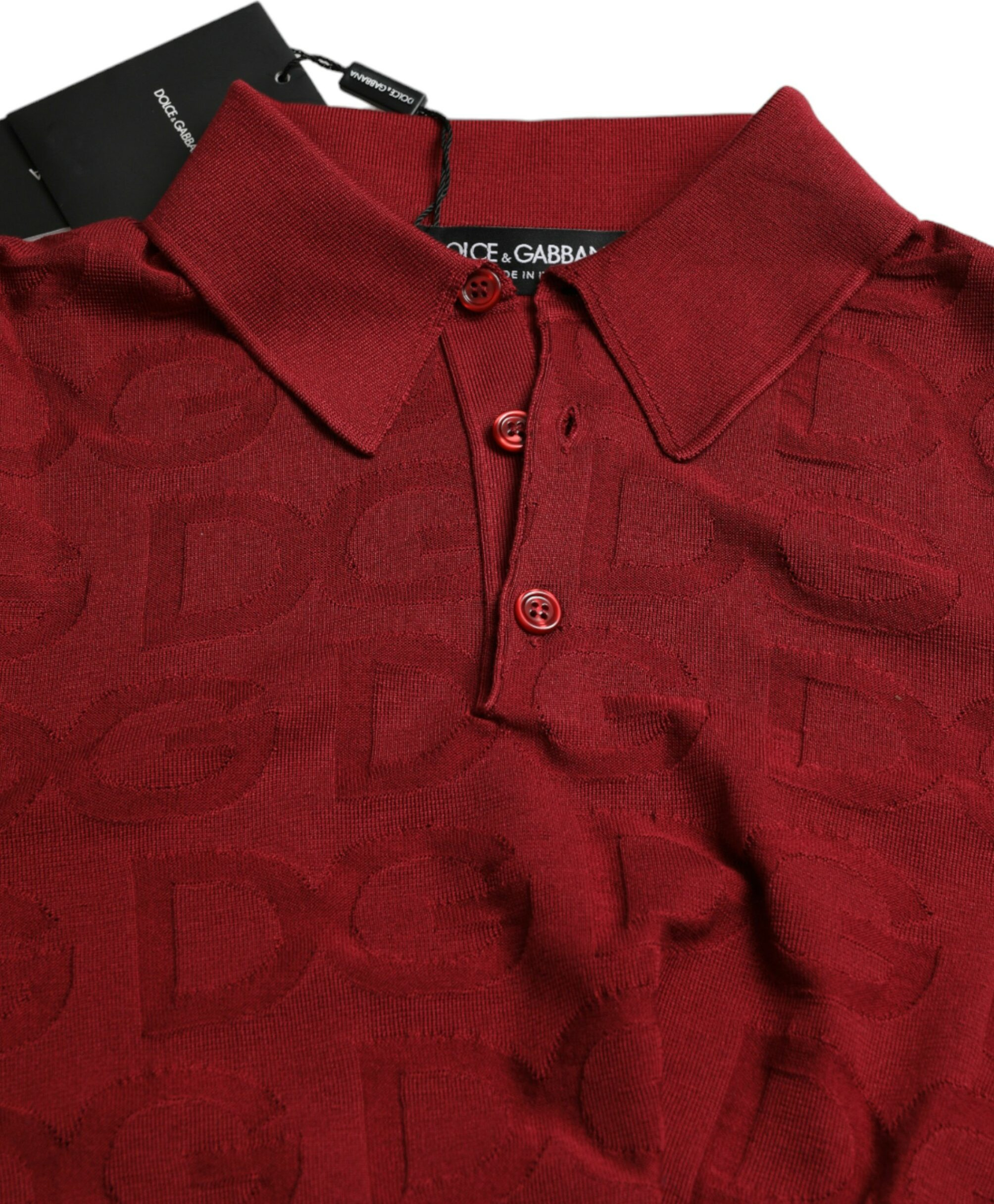 Dolce & Gabbana T-shirt Bordeaux yengil klassik ipak