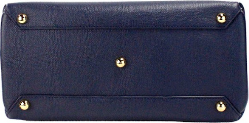 Handbag Purse Burberry Banner Medium Regency Blue Leather Tote Crossbody