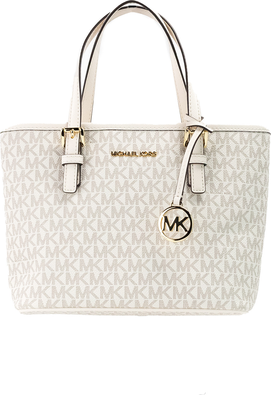 Сумка-тоут Michael Kors Jet Set Светло-Кремовый Фирменный XS Вместительная с Застежкой-молнией сверху