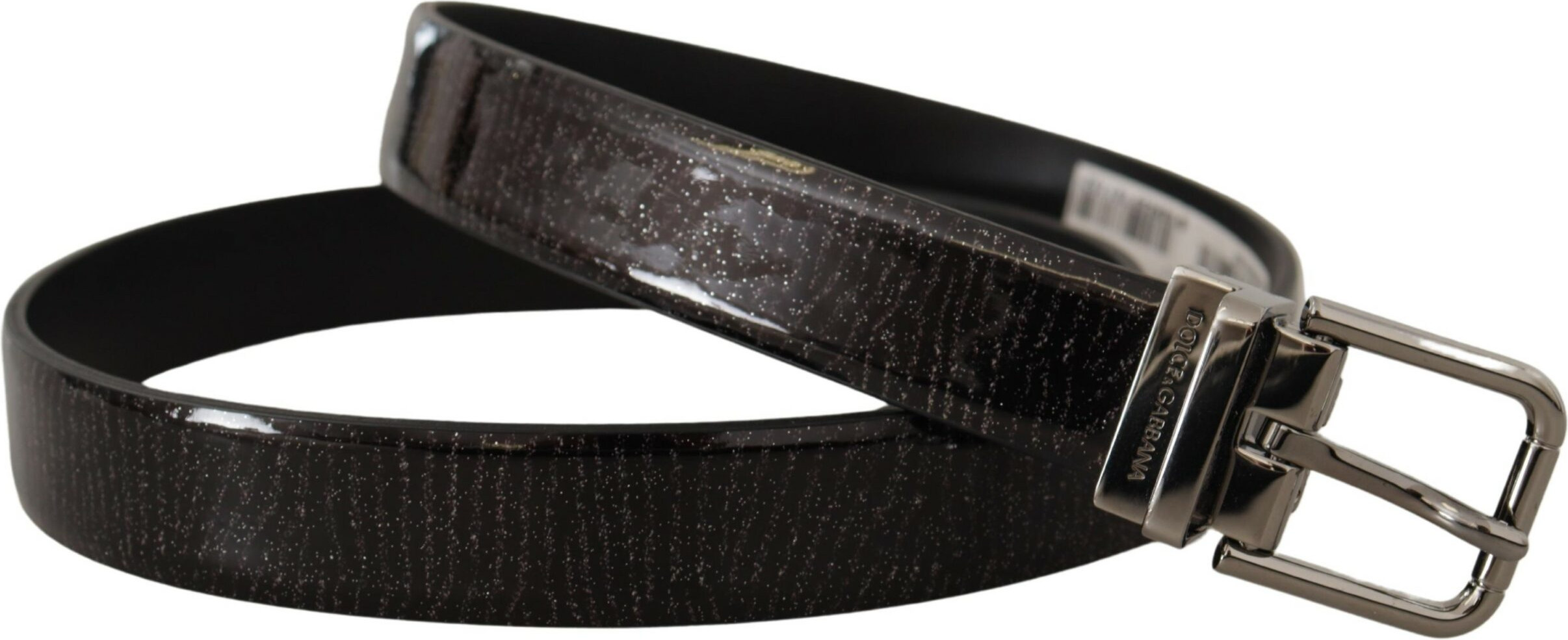 Dolce & Gabbana Elegant Black Leather Belt with Silver Buckle
