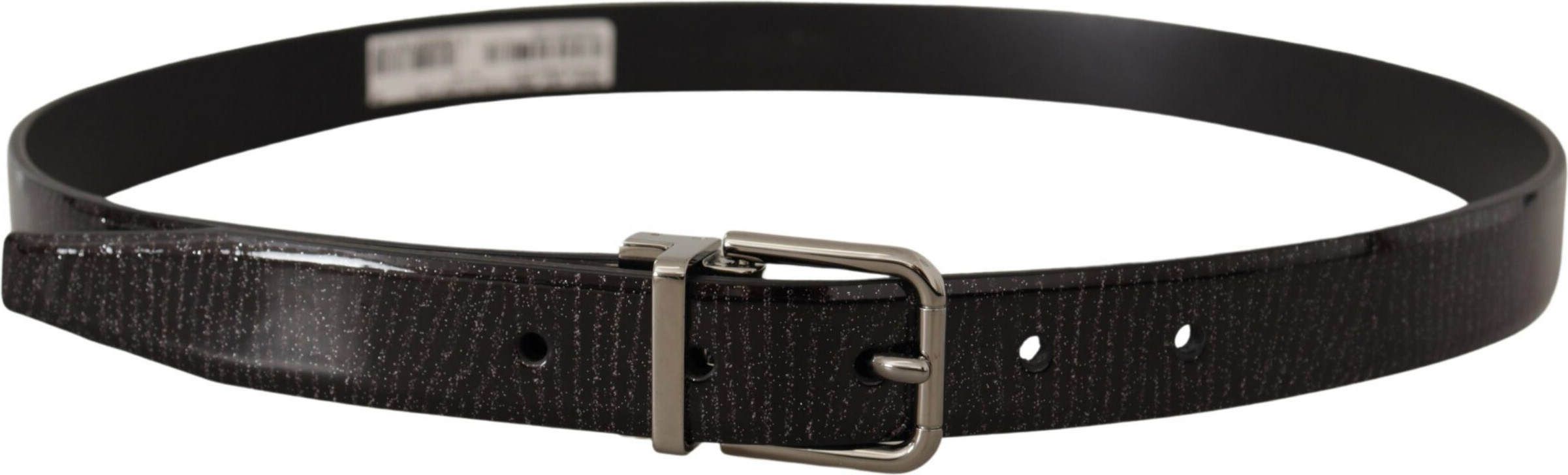 Dolce & Gabbana Elegant Black Leather Belt with Silver Buckle