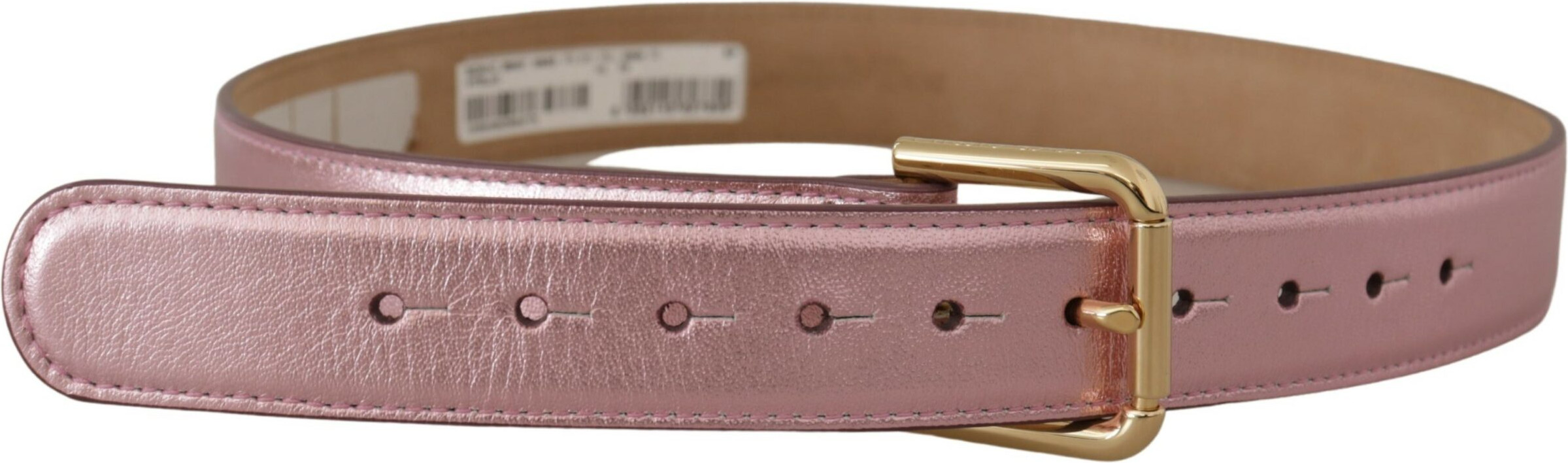 Kamari - Dolce & Gabbana Elegant Metallic Pink Leather Belt