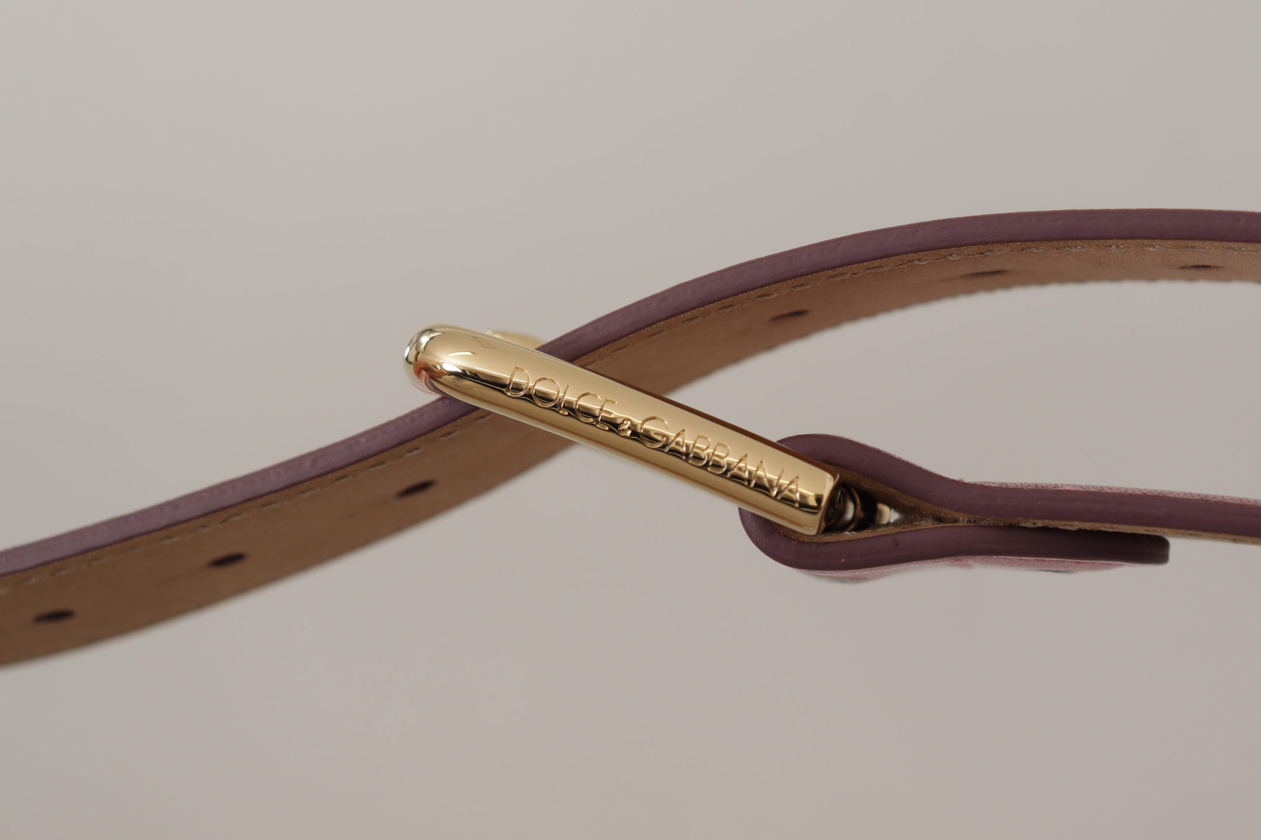 Kamari - Dolce & Gabbana Elegant Metallic Pink Leather Belt