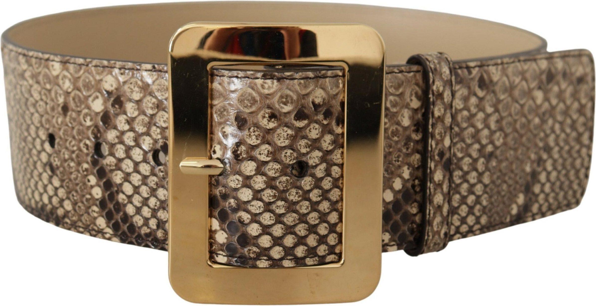 Belt Dolce & Gabbana Elegant Leather Belt with Engraved Buckle