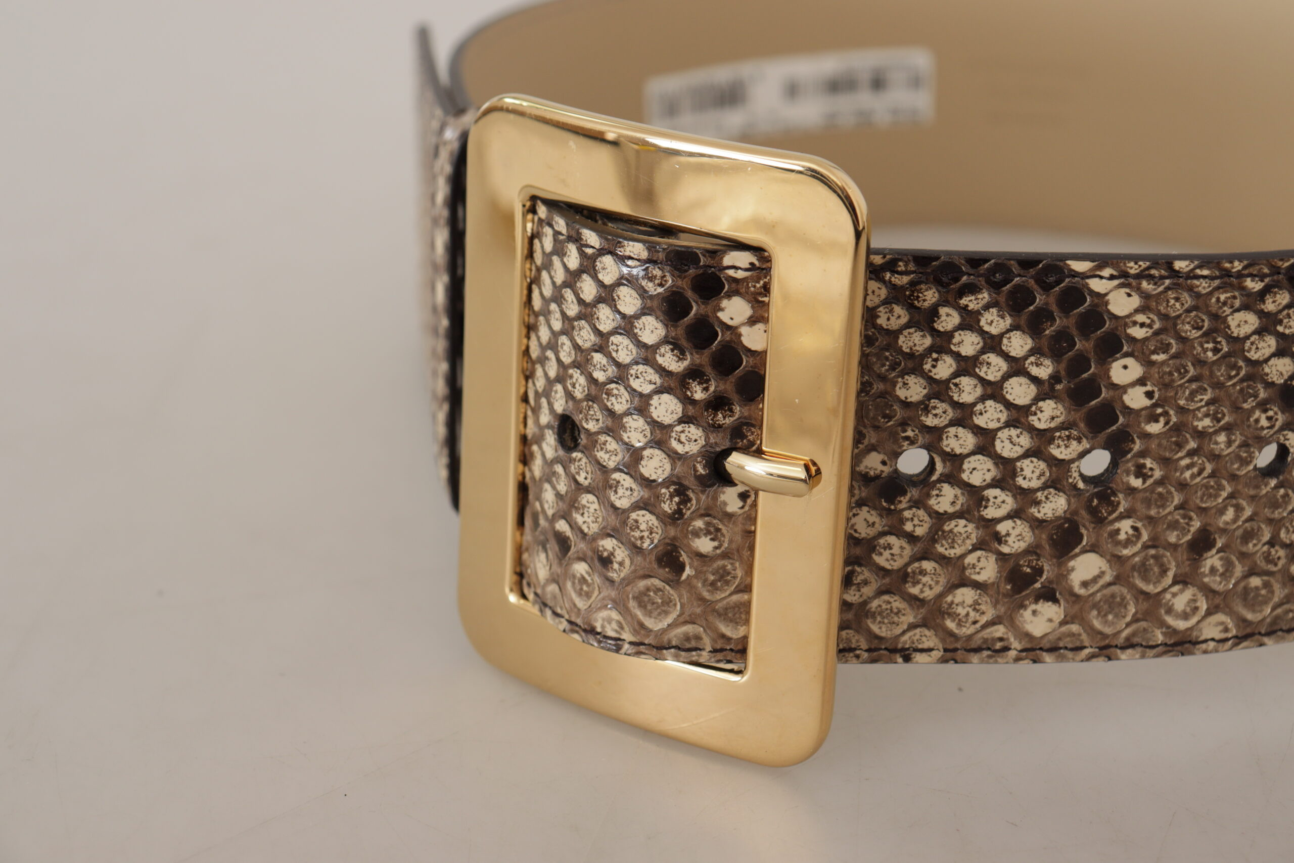Belt Dolce & Gabbana Elegant Leather Belt with Engraved Buckle