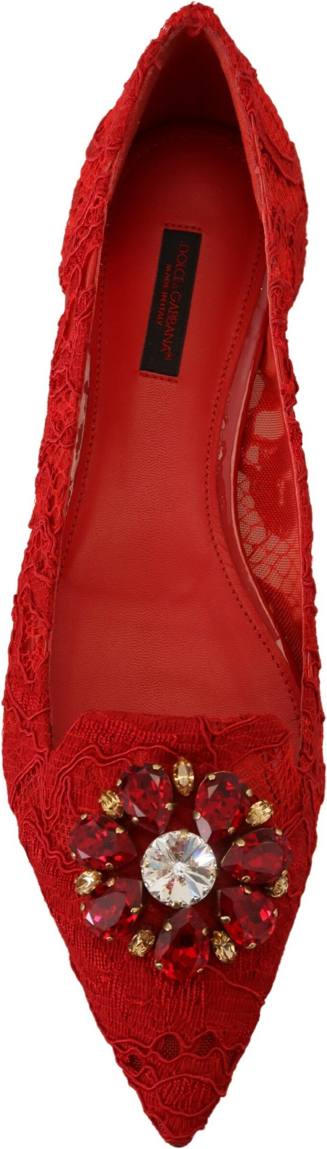 Балетки Dolce & Gabbana Красные Taormina Кристаллы