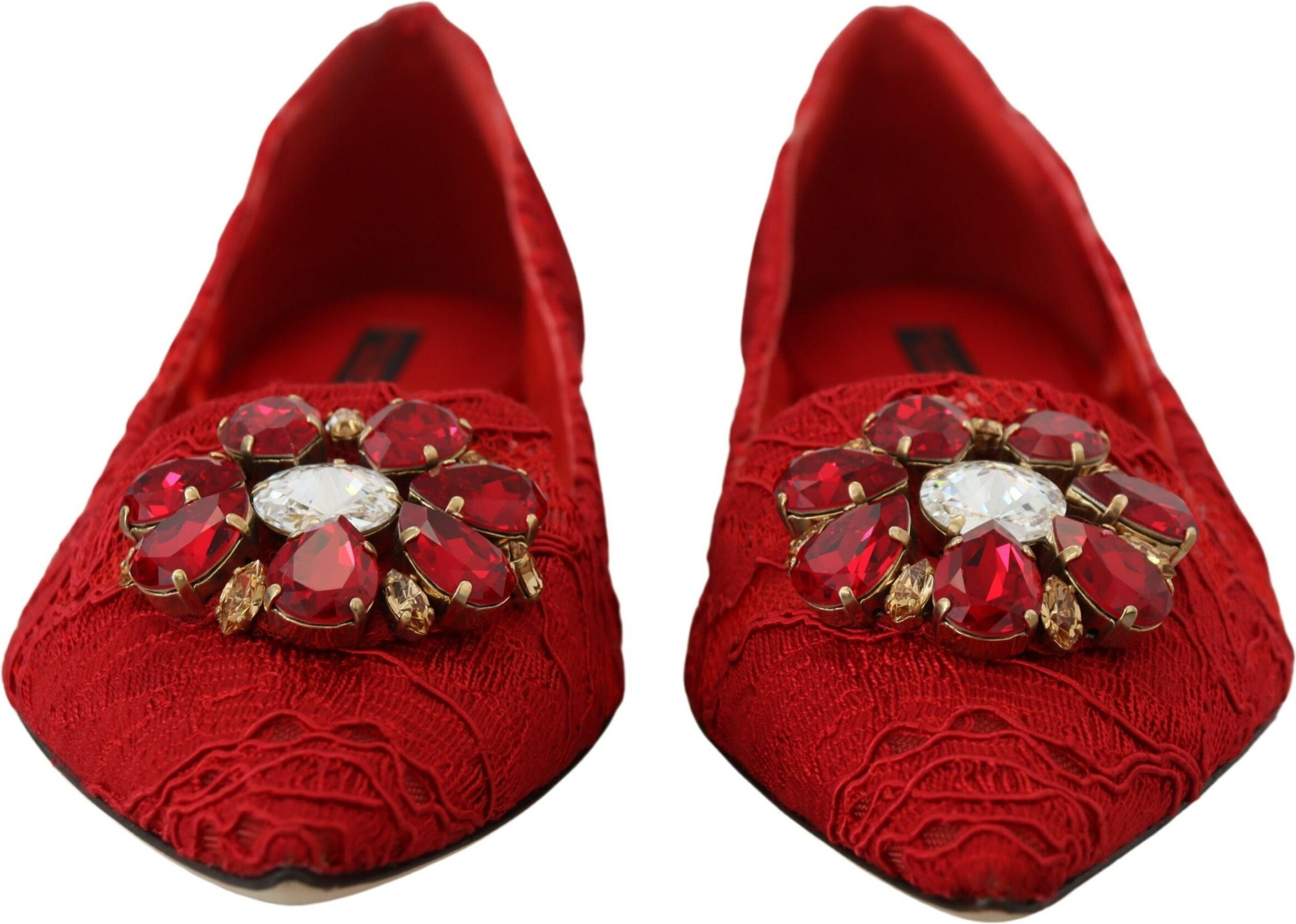 Балетки Dolce & Gabbana Красные Taormina Кристаллы