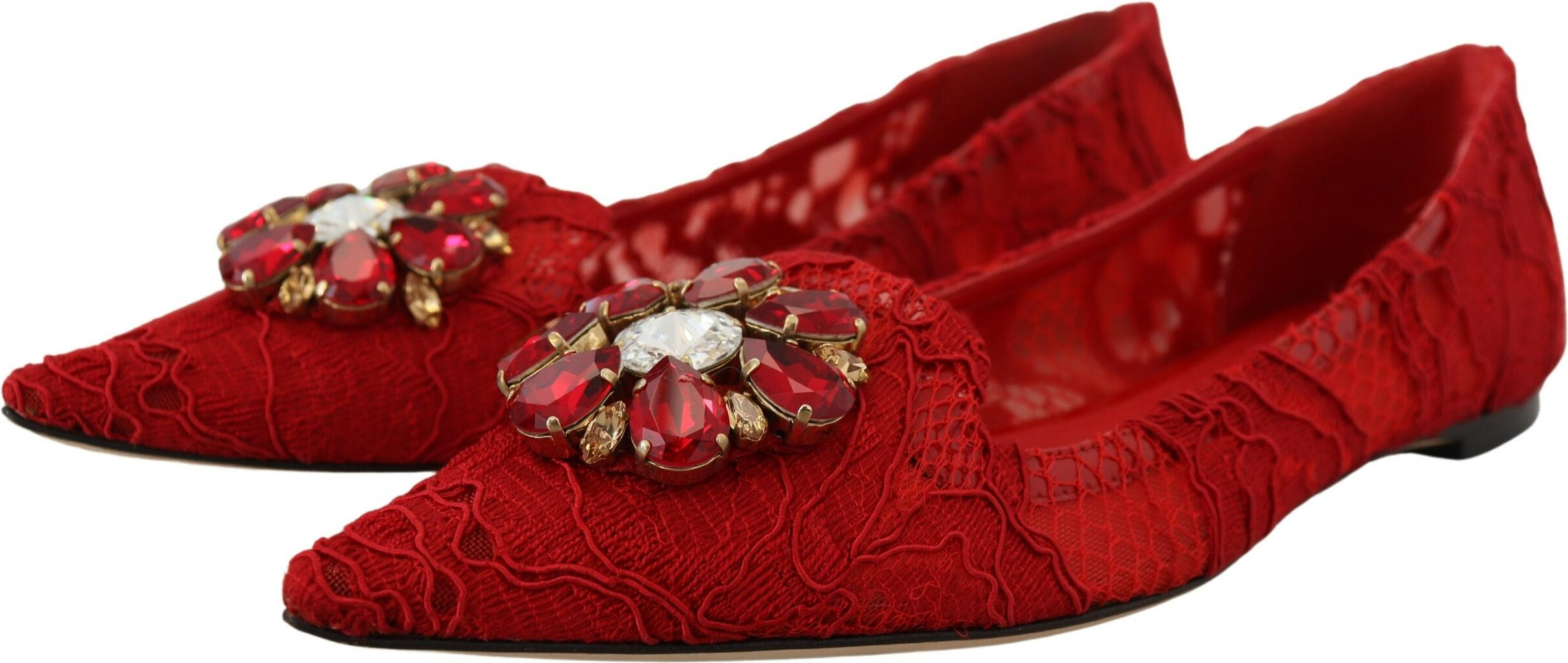 Балетки Dolce & Gabbana Красные Taormina Кристаллы