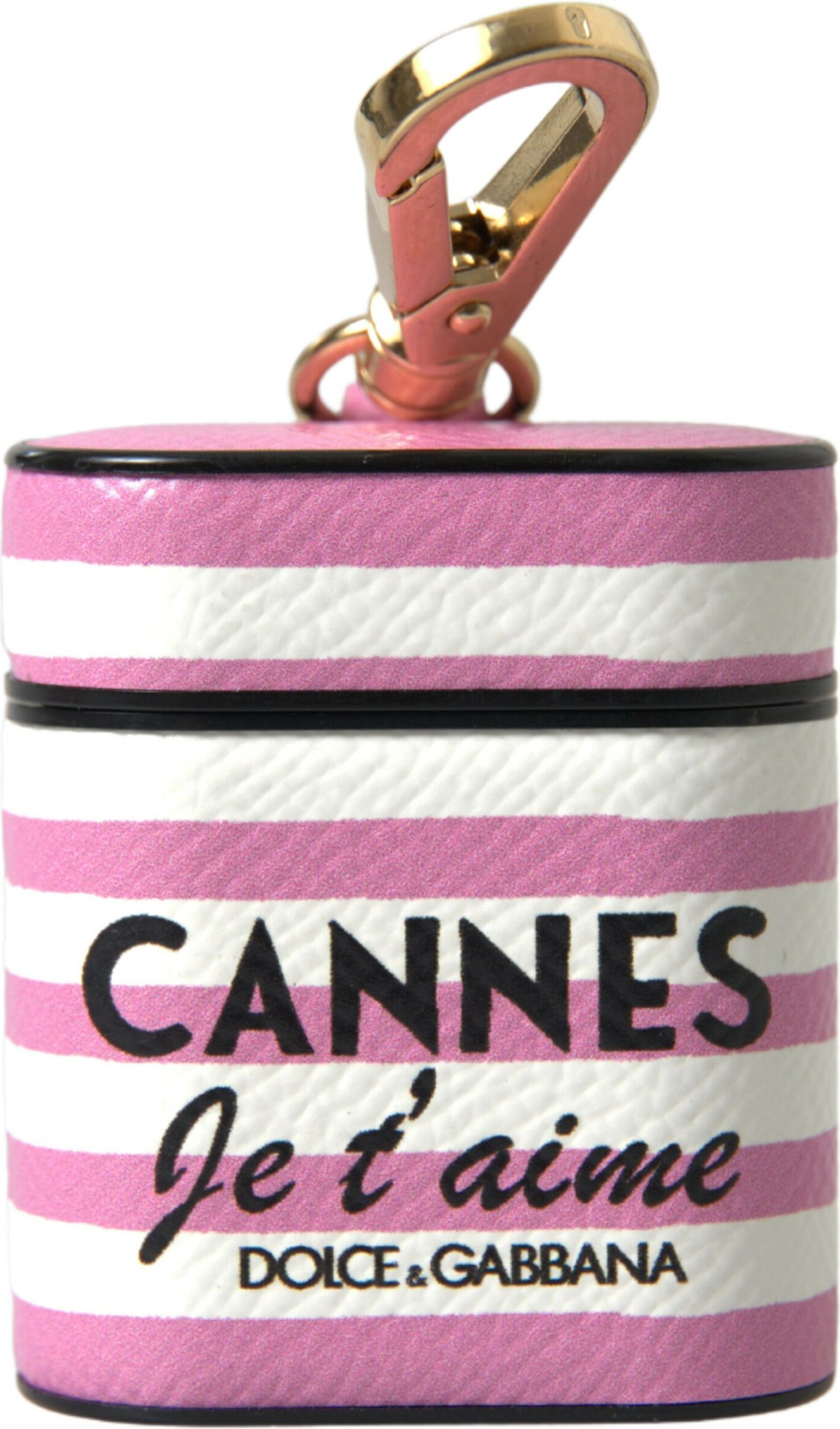 Dolce & Gabbana Chic Pink Stripe Leather Airpods Korpus