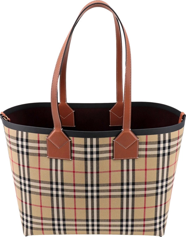 Tote Bag Burberry Chic Check Embroideryli Paxta Sumka