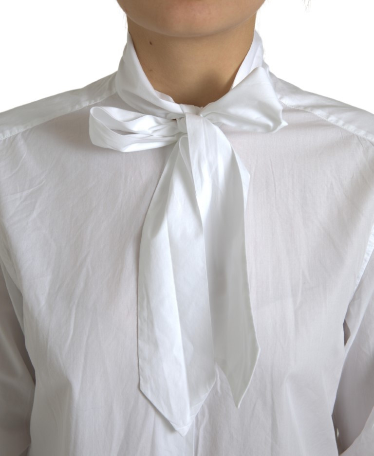 Dolce & Gabbana oq paxtadan yengli ustki kiyim Ascot yoqali