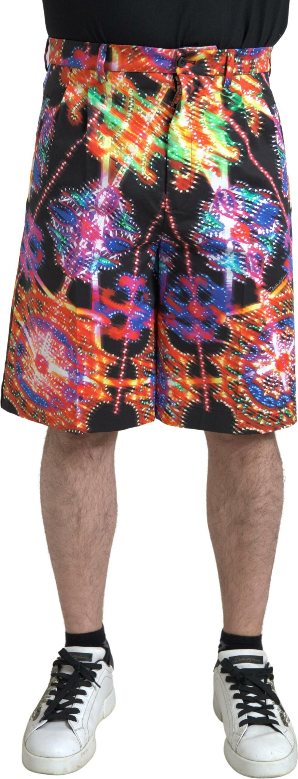 Shorts Dolce & Gabbana Multicolor Moviy paxta erkaklar uchun Bermuda shortilari