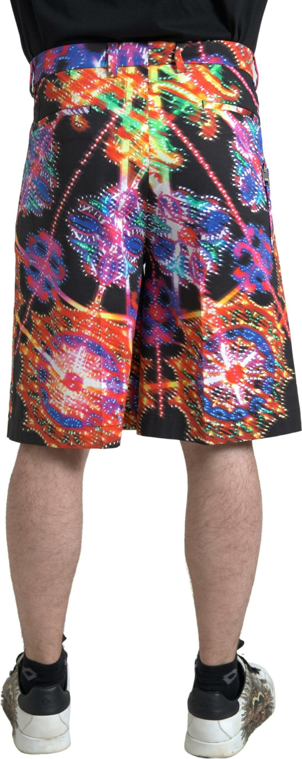 Shorts Dolce & Gabbana Multicolor Printed Cotton Men Bermuda Shorts