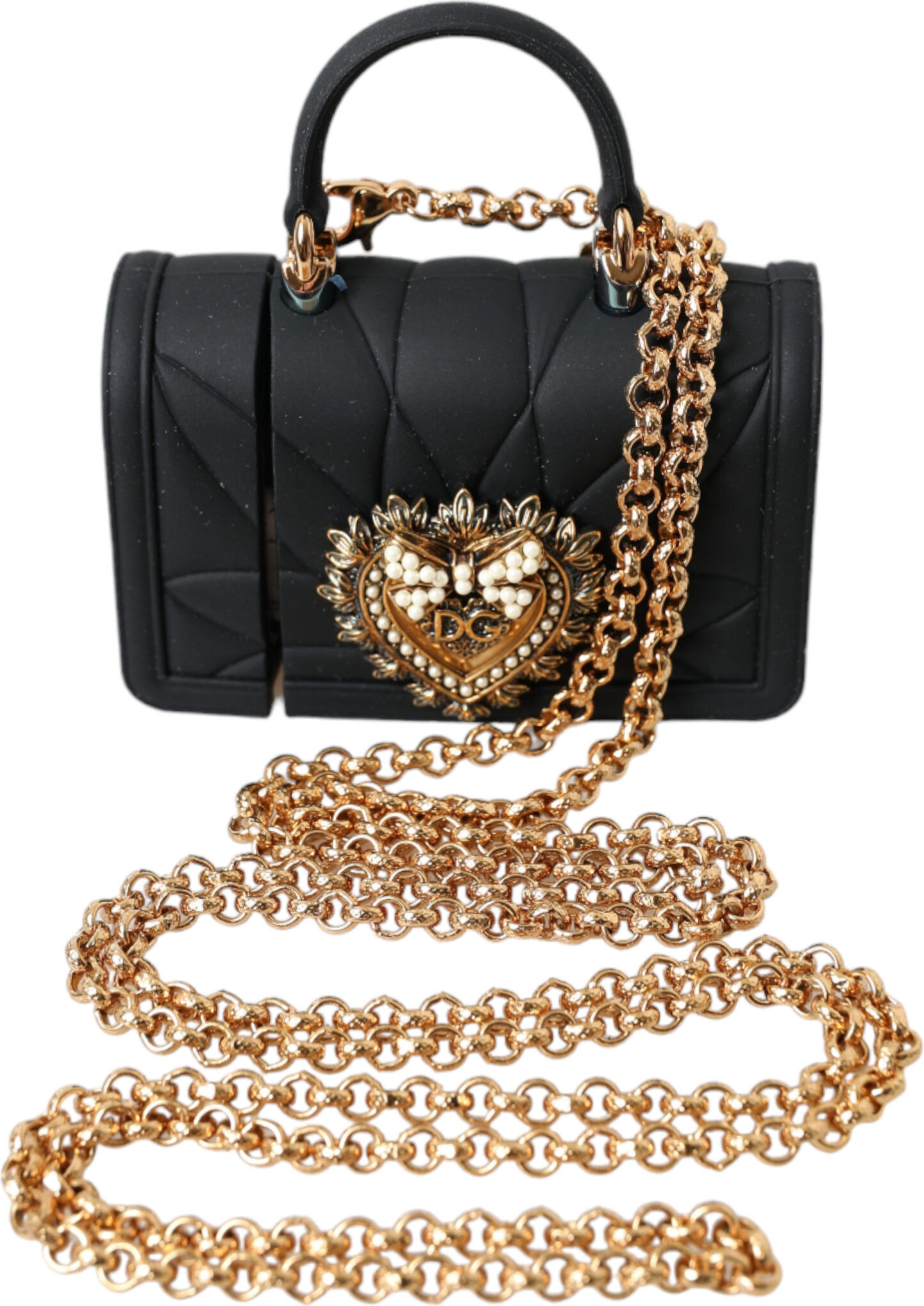 Airpods uchun Dolce & Gabbana Devotion Heart Gold Chain sumkasi