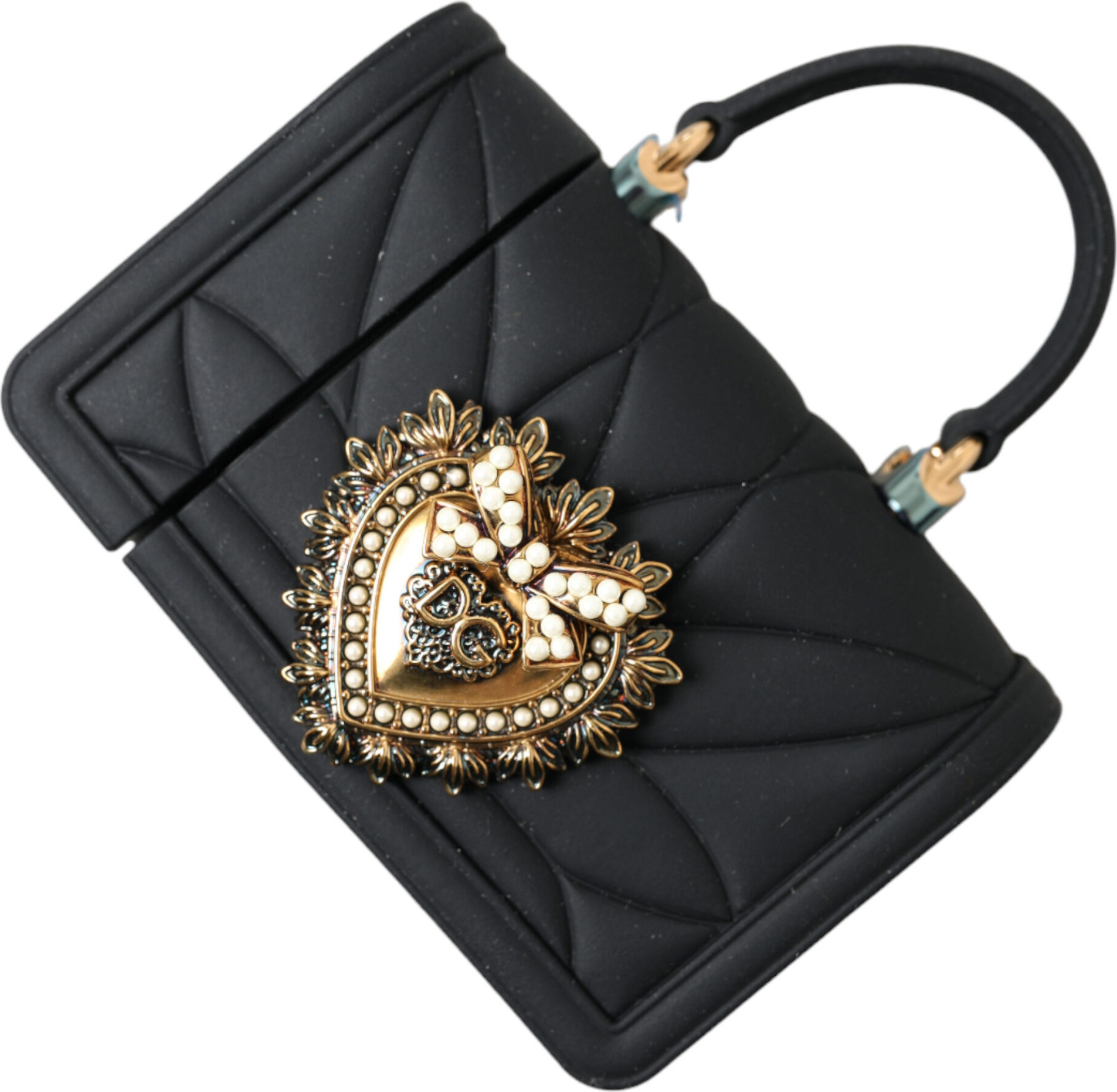 Airpods uchun Dolce & Gabbana Devotion Heart Gold Chain sumkasi