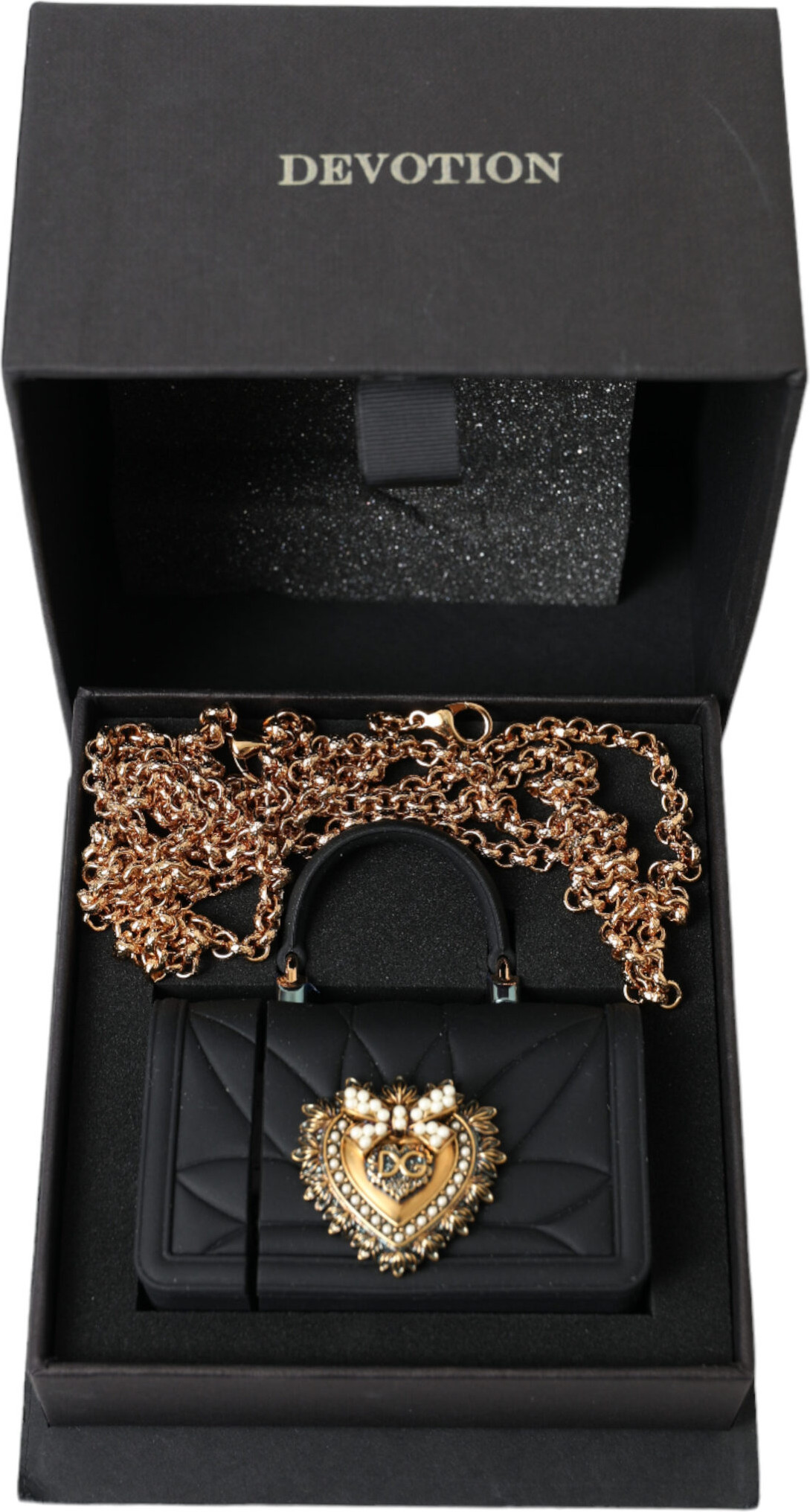Airpods uchun Dolce & Gabbana Devotion Heart Gold Chain sumkasi