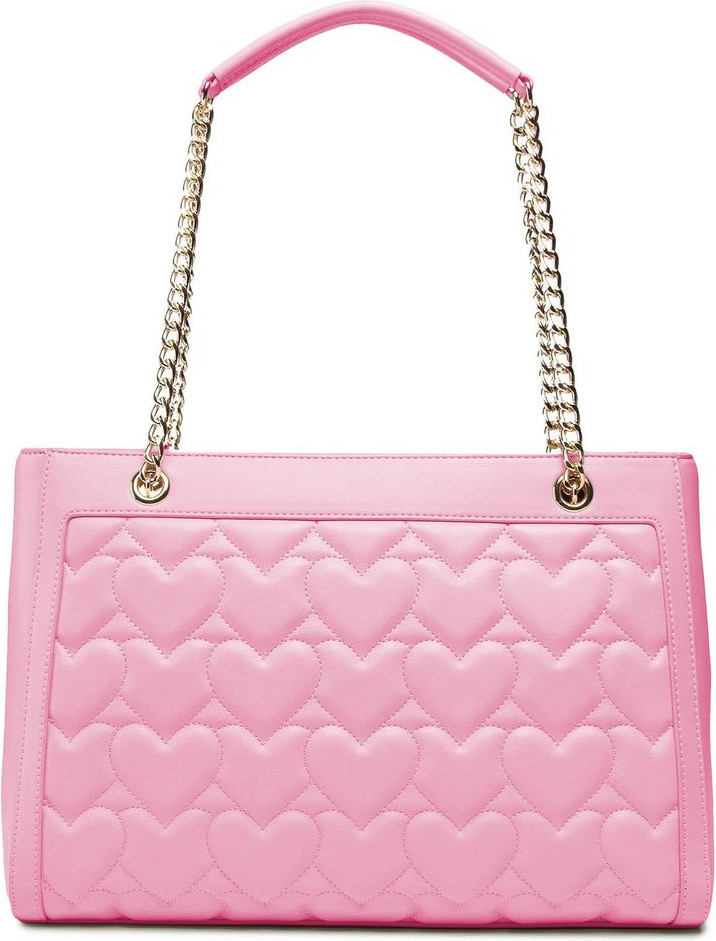 Xarid sumkasi LOVE MOSCHINO Chic Pink Sun'iy charm Yurak Xarid sumkasi