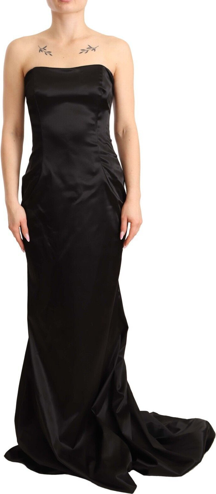 Gown Dress Dolce & Gabbana Black Silk Stretch Sheath Mermaid