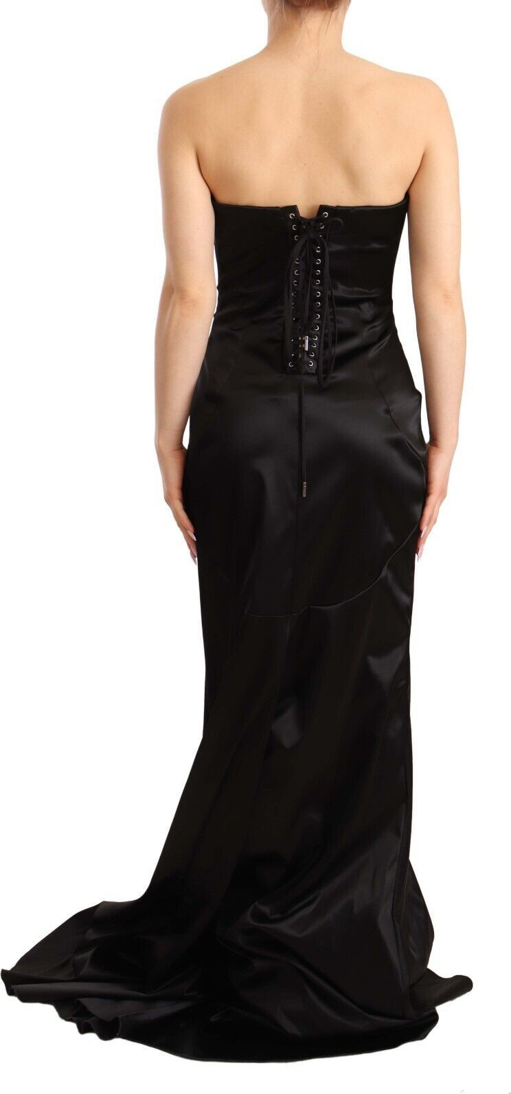 Halat Dolce & Gabbana Qora Ipak Stretch Mermaid Kiyimi