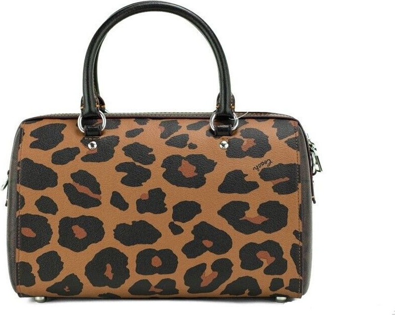 Sumka Koptok Coach Rowan Oʻrtacha Leopard Print Cheklangan Kanvas Sumka Koptok