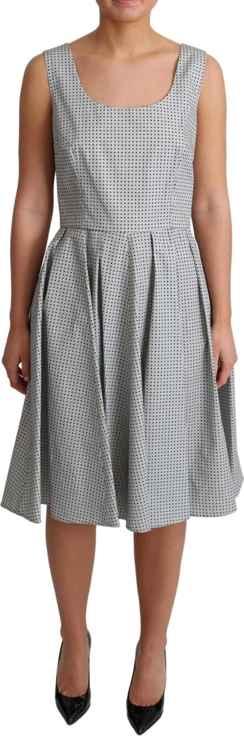 Dress Dolce & Gabbana Gray Polka Dotted Cotton A-Line