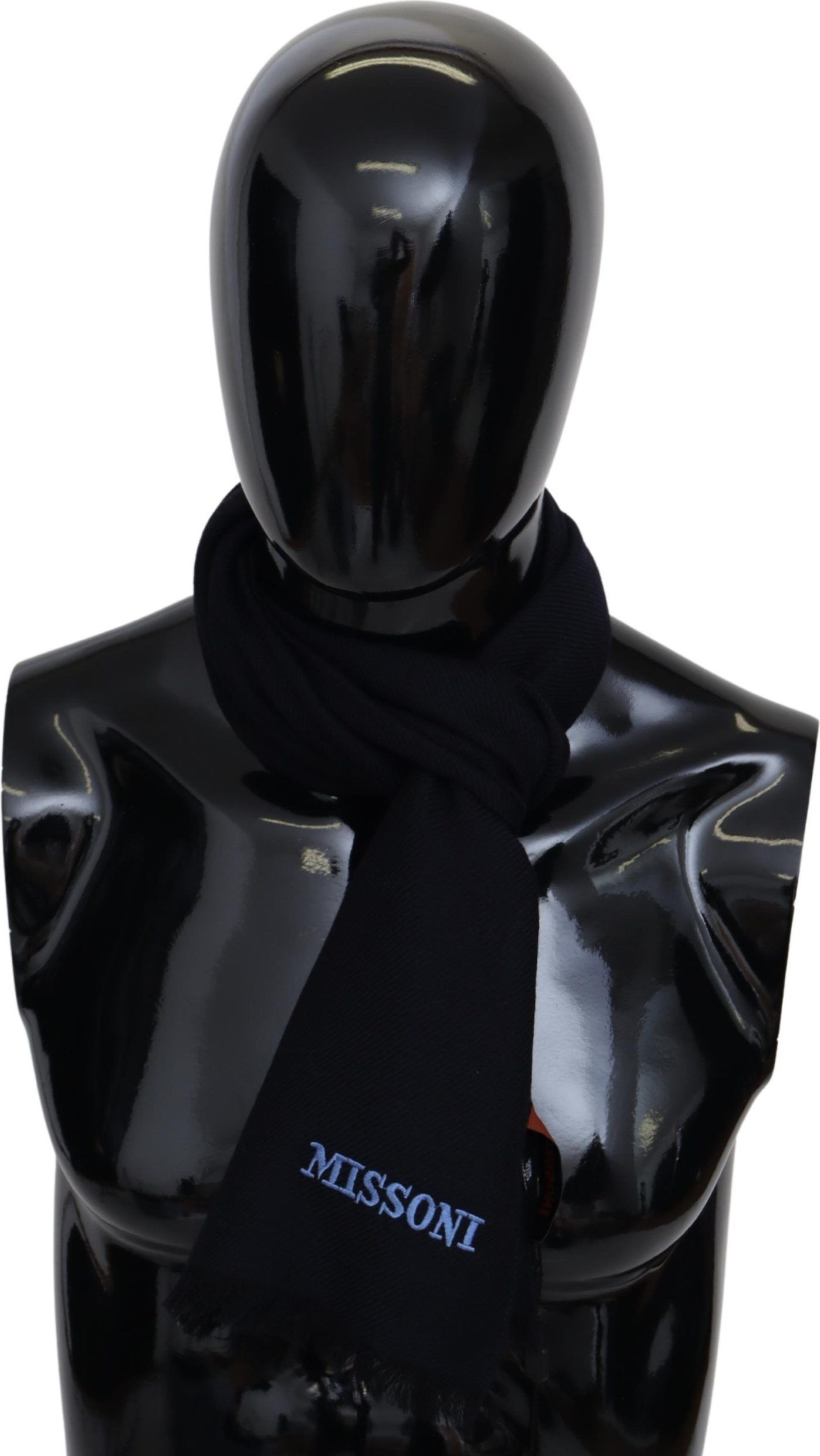 Missoni Elegant Kip Black Wool Unisex Sharf