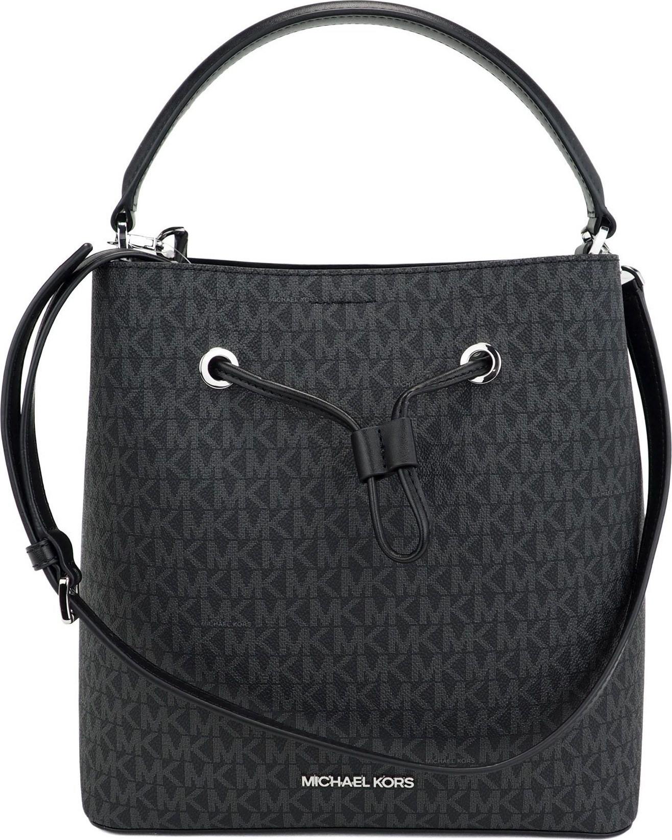 Bucket Bag to Backpack Bag Michael Kors Suri Large Signature PVC Convertible