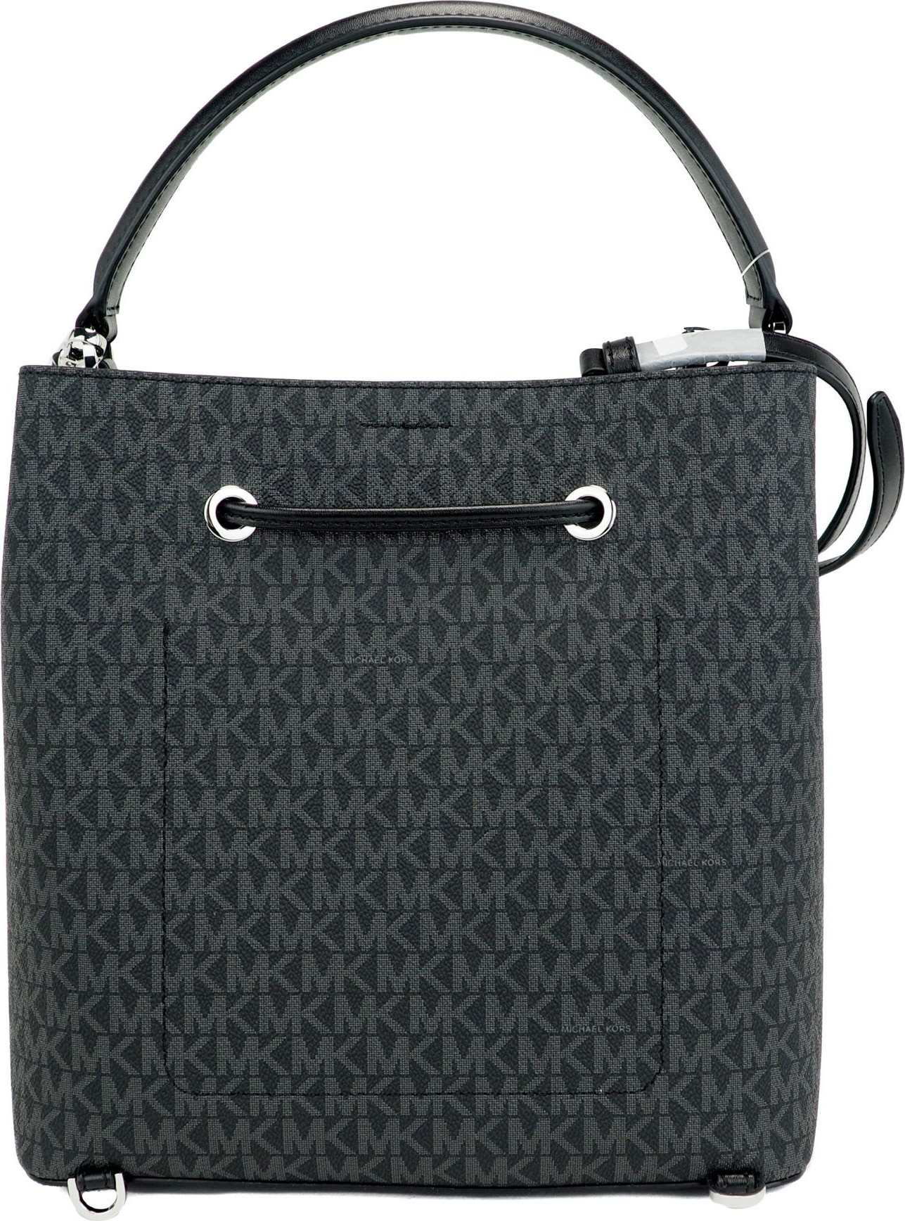 Bucket Bag to Backpack Bag Michael Kors Suri Large Signature PVC Convertible