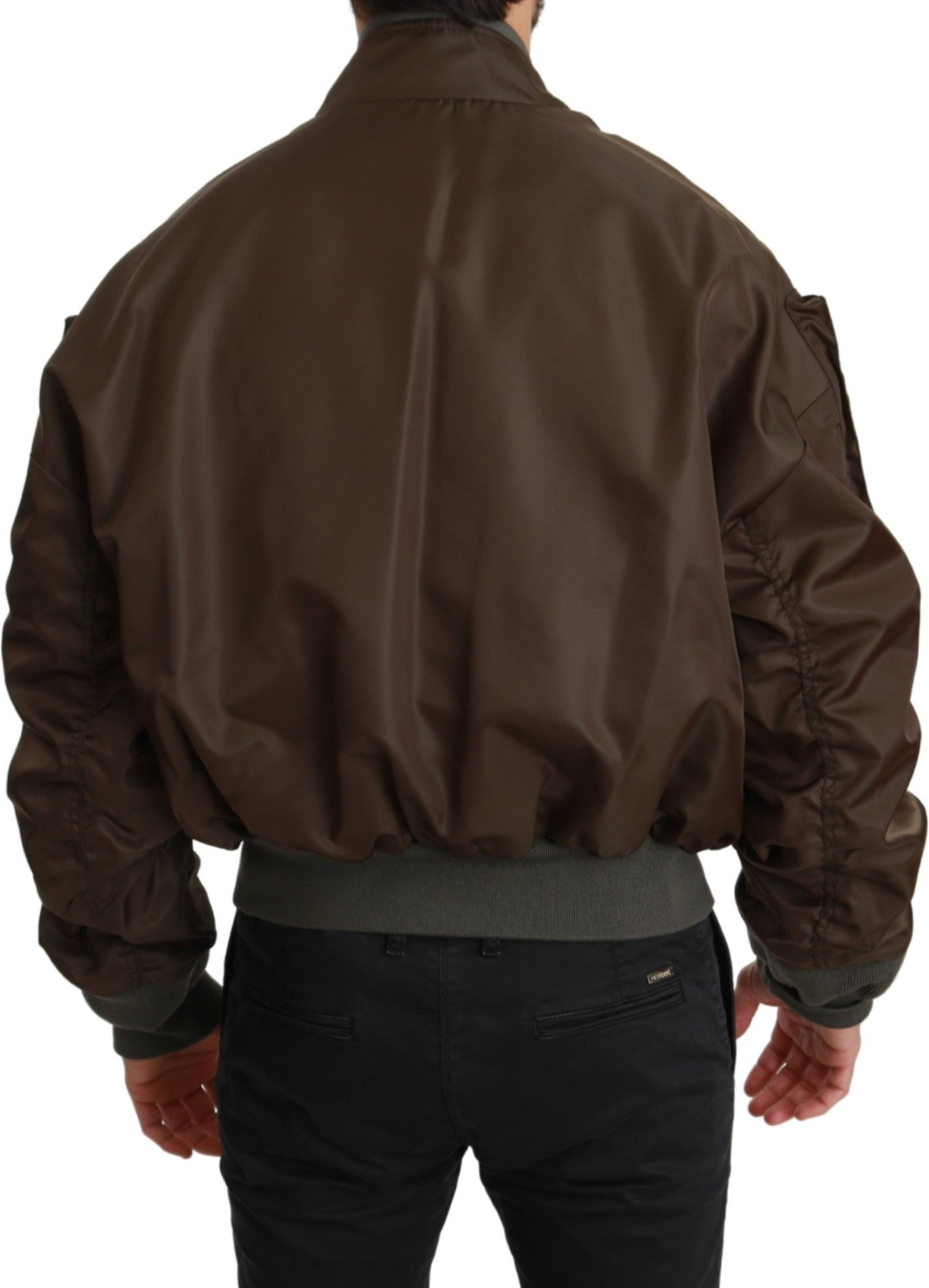 Jacket Dolce & Gabbana Brown Beaded Crown Skull Logo