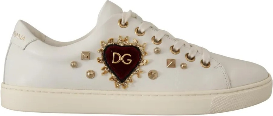 Dolce & Gabbana White Leather Sneakers