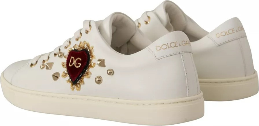 Dolce & Gabbana White Leather Sneakers