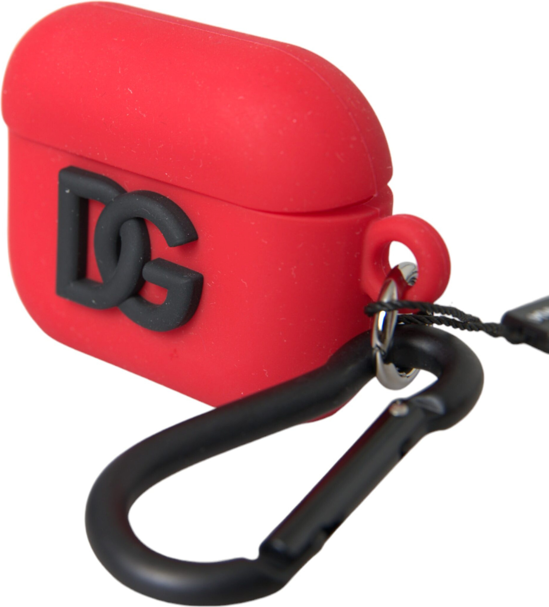 Dolce & Gabbana Qizil Silikon Kauchuk Logotipi Bosilgan AirPods Qopqog'i