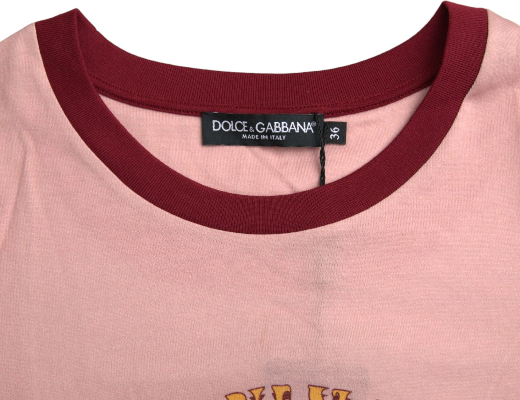 Футболка Dolce & Gabbana Розовая Хлопковая Футболка с Короткими Рукавами и Круглым Вырезом