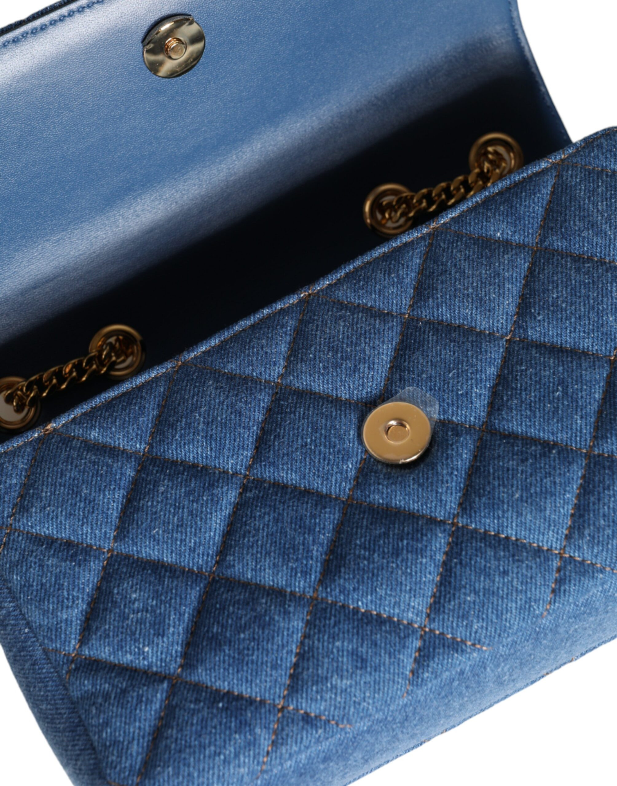 Сумка через плечо Versace Blue стеганый деним кожа