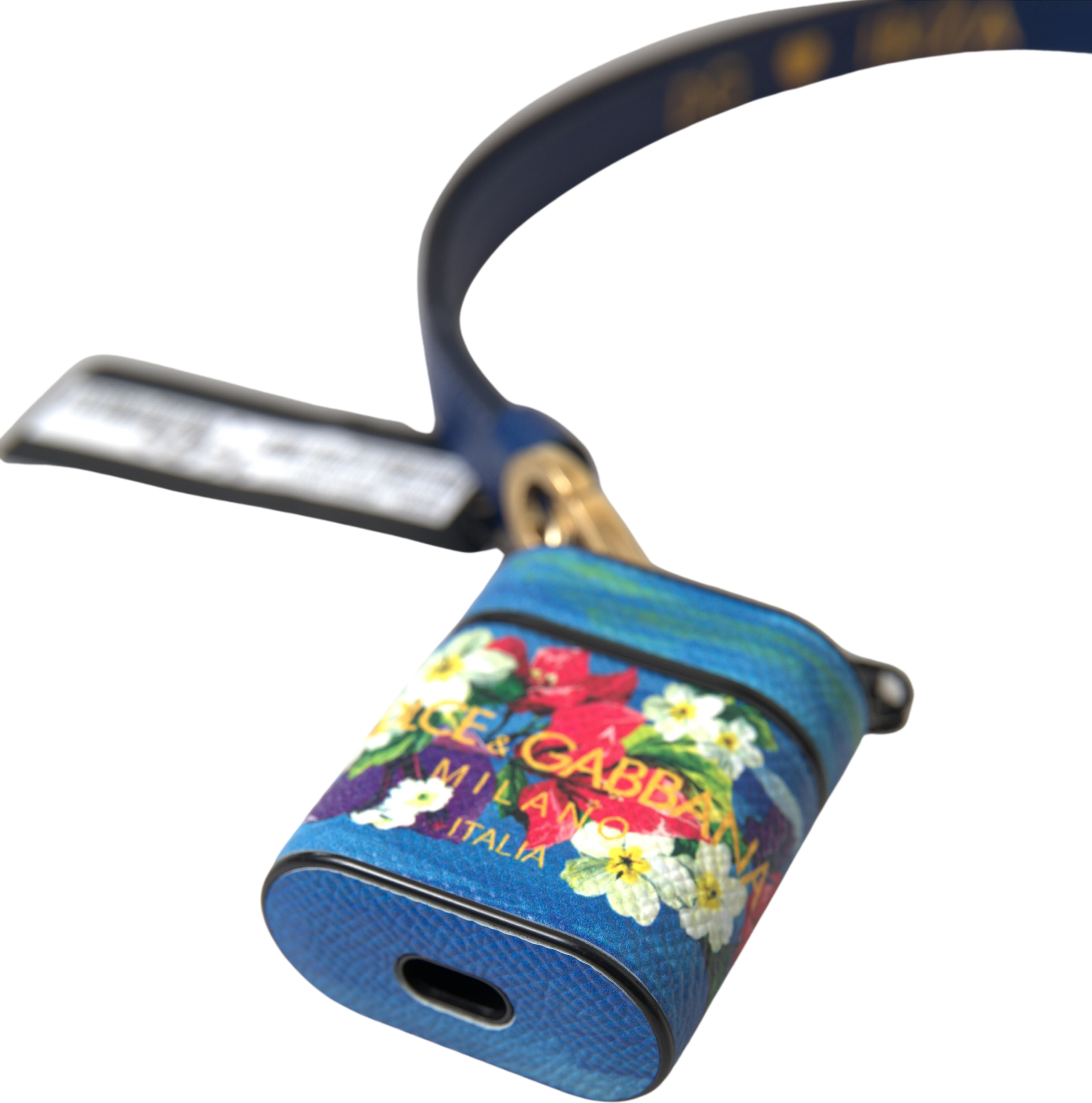 Чехол для AirPods Dolce & Gabbana Изысканный Синий Цветочный Кожа