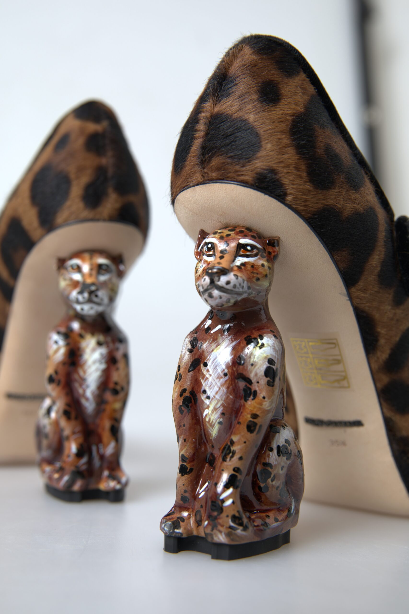 Dolce & Gabbana Leopard Heel Zamshli tuflilar