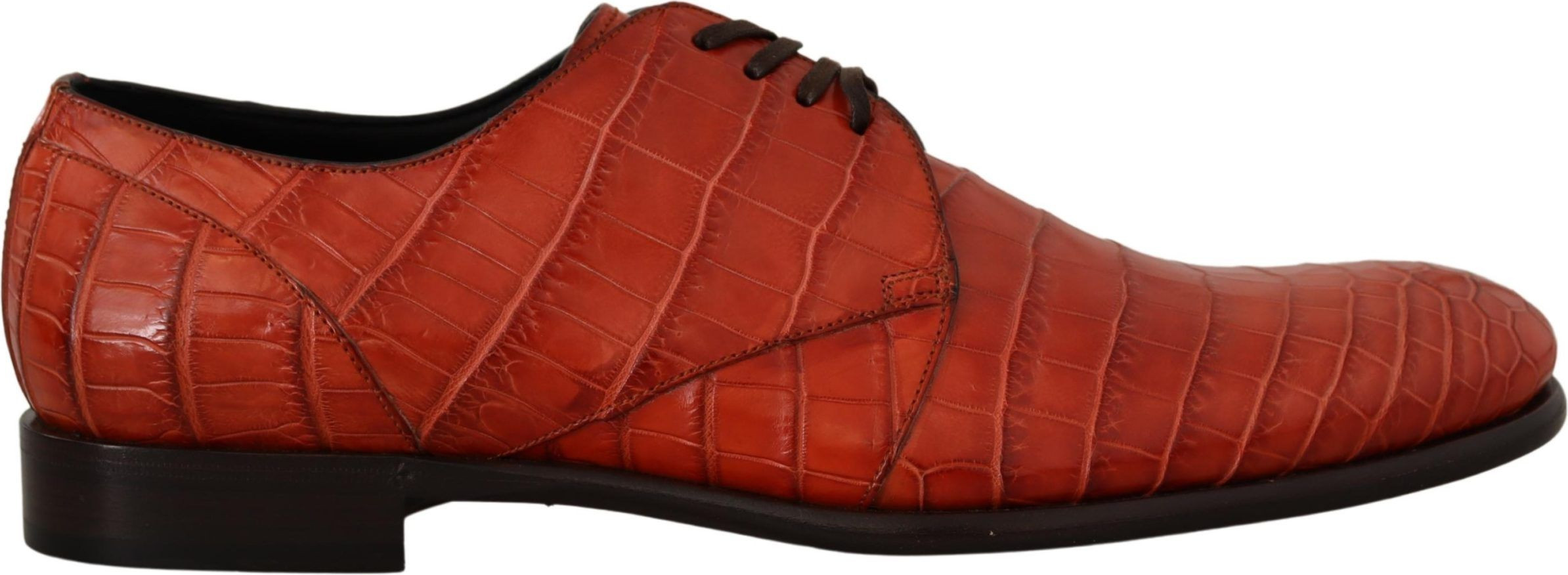 Derby Shoes Dolce & Gabbana Orange Exotic Leather