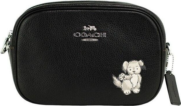 Crossbody Camera Handbag Coach Jamie Medium Dog Motif Pebbled Leather