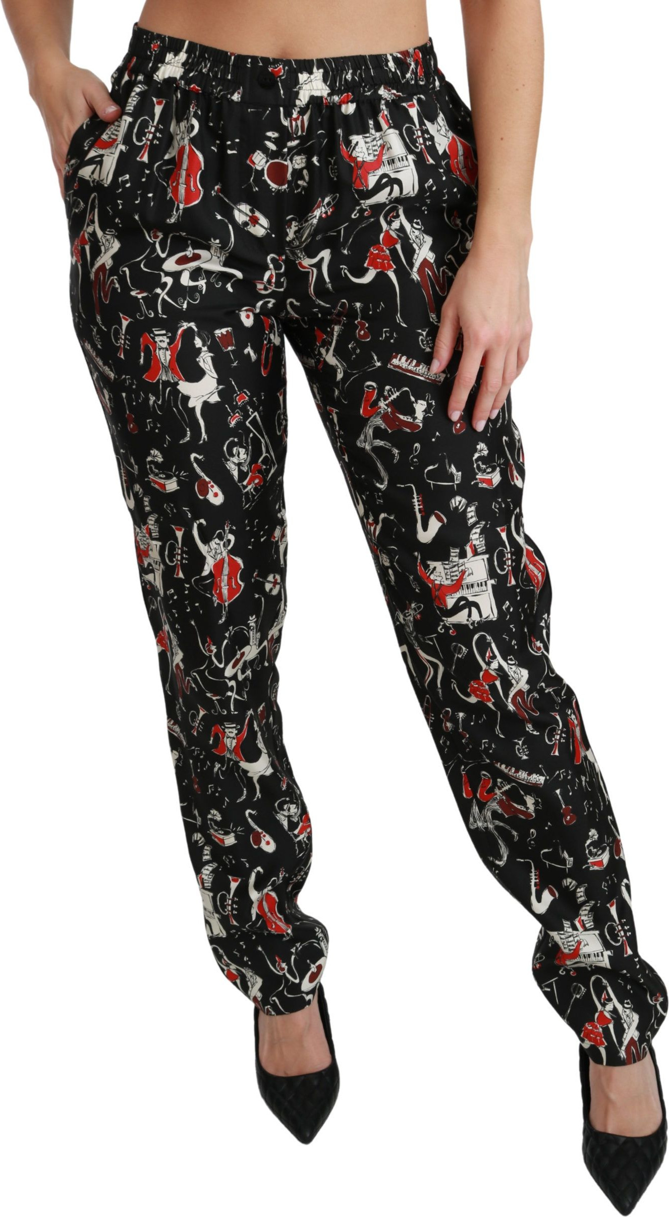 Pants Dolce & Gabbana Black Silk Instrument
