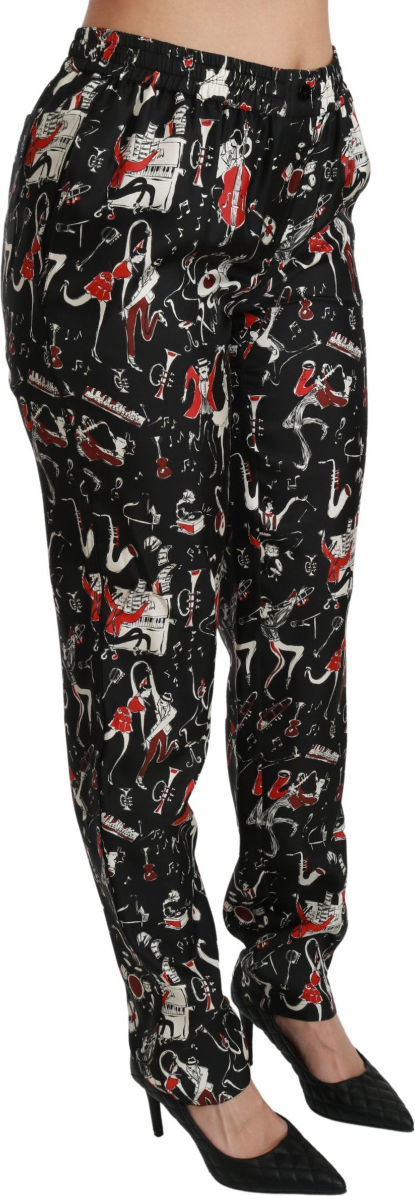 Pants Dolce & Gabbana Black Silk Instrument