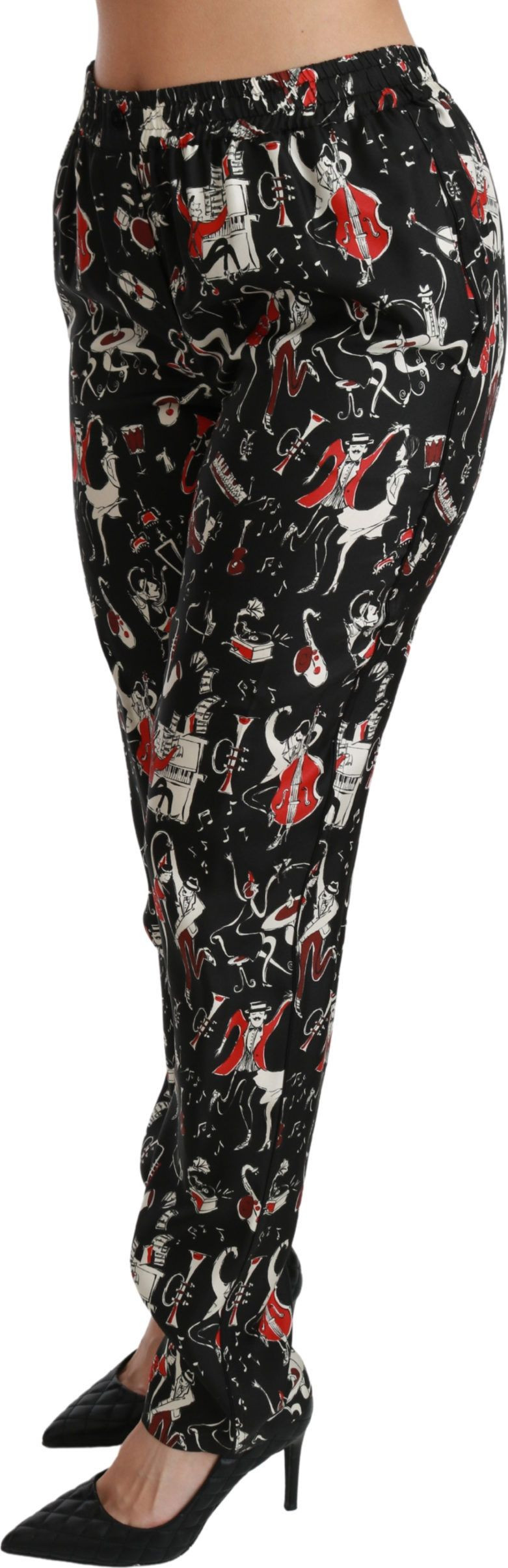 Pants Dolce & Gabbana Black Silk Instrument