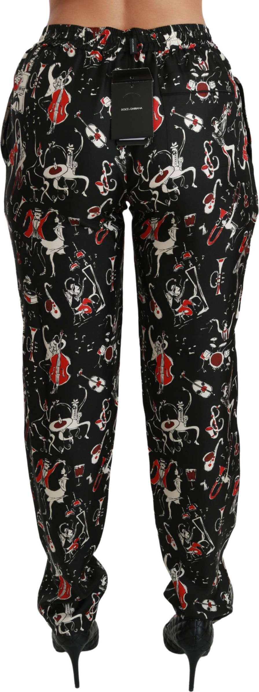 Pants Dolce & Gabbana Black Silk Instrument