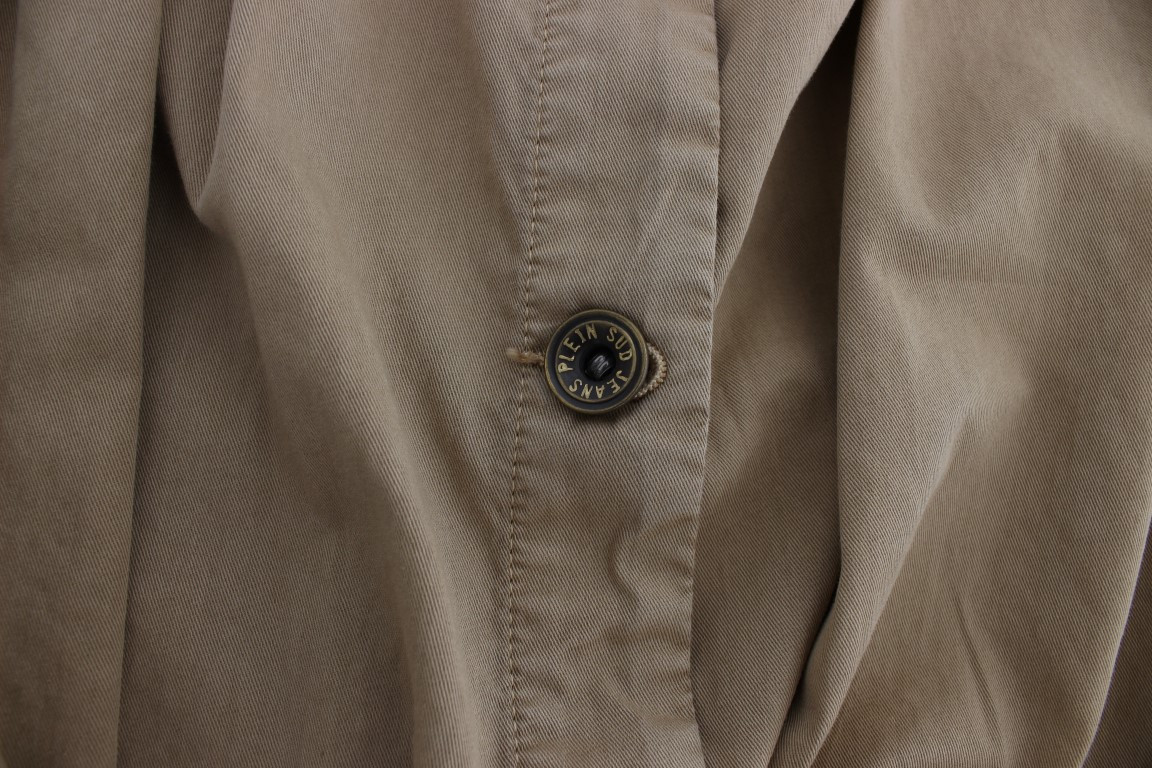 Blouse Plein Sud Beige Cotton Sleeveless Shirt